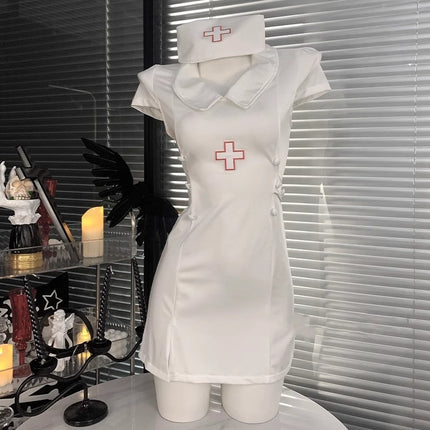 Halloween Sexy Nightgown Nurse Uniform Cos Doctor Role Play Pure Lust Temptation Nightclub Anchor Costume