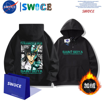 Saint Seiya Purple Dragon Hooded Sweater Men's Spring and Autumn Japanese Anime Young Student Loose Hoodie Jacket