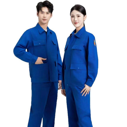 Spring and Autumn Work Clothes suit Long-sleeved Flame Retardant Clothing for Men and Women Auto Repair Electric Welding Work Clothes Electric Welding Work Protection Clothes Thickened Anti-ironing Clothing