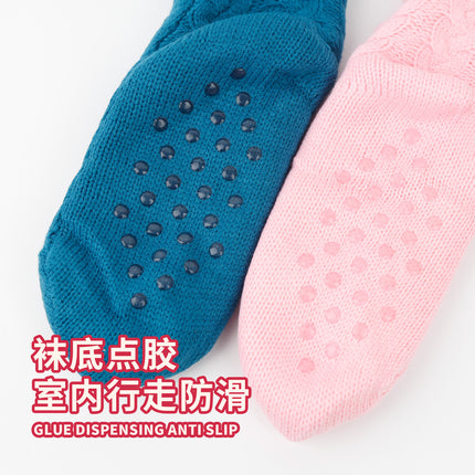 Cross-border European and American Warm Socks Autumn and Winter Thickened fleece-lined Sleep Socks Dispensing Non-slip Socks Carpet Floor Socks