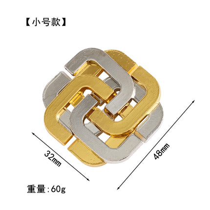[Small size] zinc alloy unlock Kong Ming lock magic alloy educational toys nine-chain intelligence unlock ring buckle