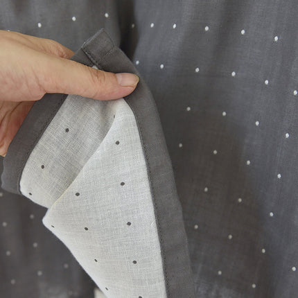 Men's Nightgown, Spring and Autumn Yarn-Dyed Gauze Pajamas, Summer Japanese-Style Kimono, Home Bathing, Steam Therapy, Cotton Bathrobe