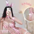 Pink leopard + matching white fungus socks / S