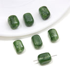 5 p/bag / Rectangular beads 9x 13mm aperture about 1mm green