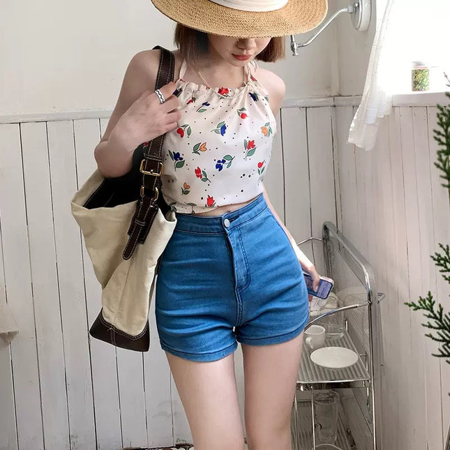 European and American Spice Girls Denim Shorts Women's Summer 2025 New High Waist Slimming Tight Design Sense A- Bag Hip Hot Pants
