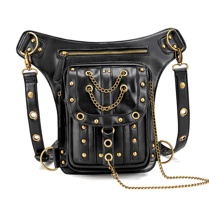 New Style Bag Women's Steampunk Retro Bag Shoulder Crossbody Bag Women's Fashionable Outdoor Mobile Phone Chain Waist Bag for Men