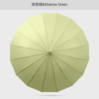 Matcha green] ring handle straight umbrella / 23 inches 16k