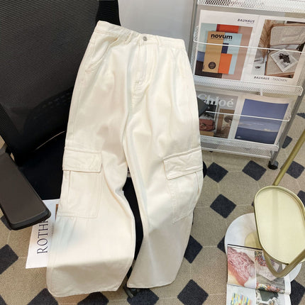 Commuter Outfit Mop Pants High Waist Work Jeans Fresh Women's Wear Slimming 2025 New Straight Leg Pants Slim Fit