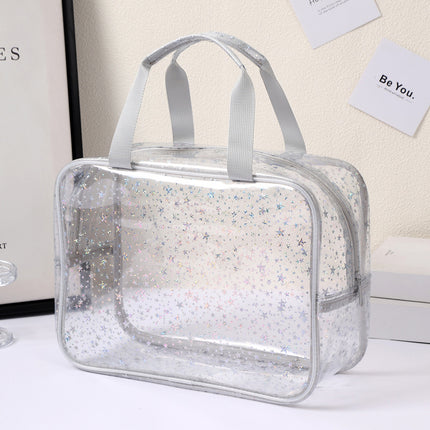 New Pvc Toiletry Makeup Brush Travel Zipper Tote Bag Cosmetic Small Star Makeup Bag Convenient and Large Capacity