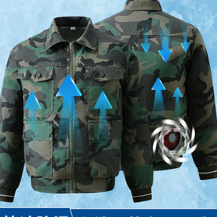 Summer New Outdoor Cooling Air-Conditioning Clothing Construction Site Welding Construction Camouflage Labor Protection Overalls