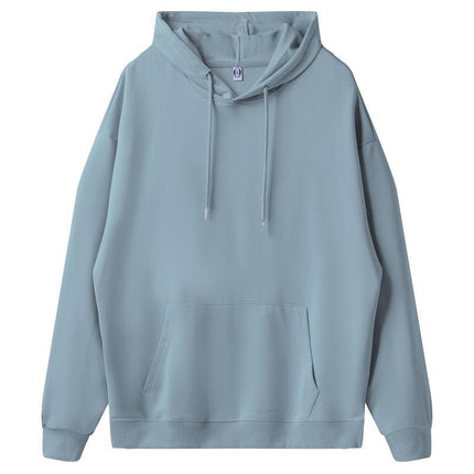American fashion brand 260g pullover casual loose hooded sweater dopamine solid color heavy shoulder hoodie in spring and autumn