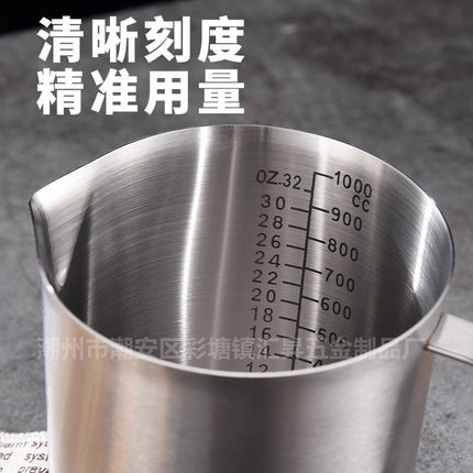 Thickened 304 Stainless Steel Measuring Cup with Scale Milk Tea Coffee Measuring Cup Kitchen Baking Measuring Cup Measuring Spoon 0.5-2L