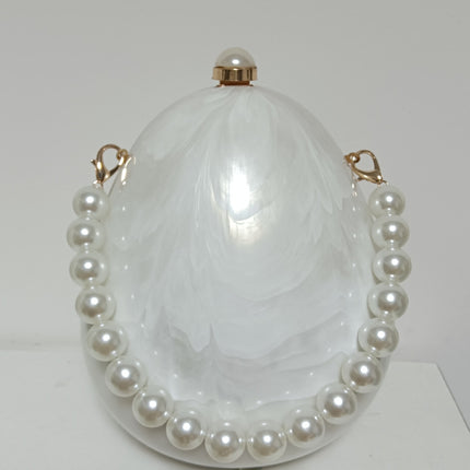 Cross-border New Oval Mirror Goose Egg Bag 2024 Autumn New Women's Fashion Cosmetic Bag Chain Crossbody Women's Bag