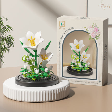 Cross-border Compatible Lego Eternal Flower Blocks Flower Sunflower Rose Potted Children's Assembled Toy Women's Ornament Gift