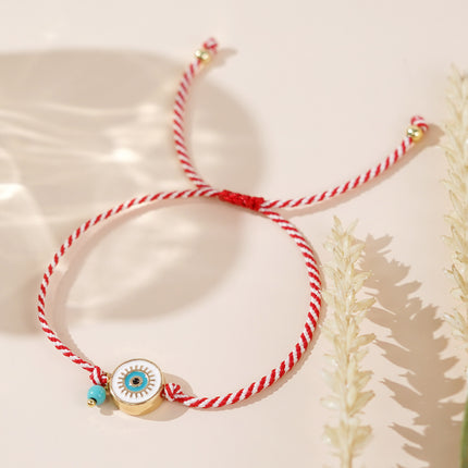 Cross-border Explosions Fashion Simple Martis Bracelet White Eyes Turquoise Red and White Rope Bracelet for Women