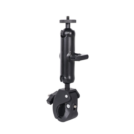 Action Camera Handlebar Bracket, Cycling Navigation Double-Head Clamp Bracket, Universal Ball Head Motorcycle Mobile Phone Holder