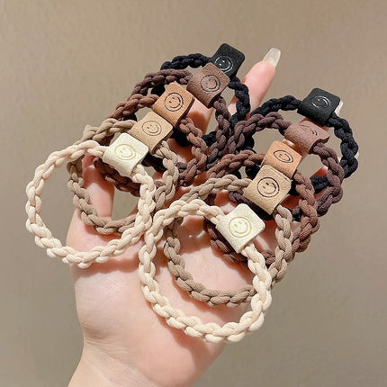 High-End Black Ponytail Hair Rope, Durable Large Intestine Hair Tie, Small Intestine Headband, Scalp Band, Headband, Women's Hair Accessories, Leather Case
