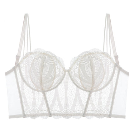 Ultra-thin Lace Vest Body-shaping Adjustable Bra Large Chest Small Gathering Sexy plus size Bra
