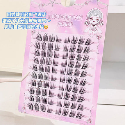 Doudou Tianjia 1 Pure Fox Style Slanted False Eyelashes Lengthening Eye Slanted Eyeliner Imitation Grafted Fox Style Cool Eyelashes