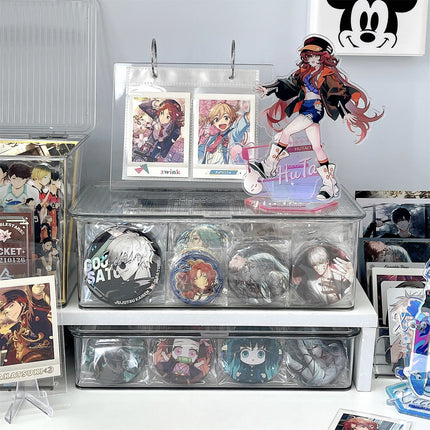 Color Paper Storage Box Desktop Acrylic Peripheral Card Postcard Transparent Dustproof Badge Millet Display Box