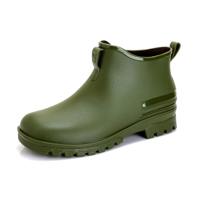 Cross-border Japanese Rain Shoes Women's Adult Non-slip Short Rain Boots Kitchen Work Waterproof Platform fleece-lined Water Shoes Women