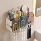 Detachable cleaning [white] cup holder for three people with cup