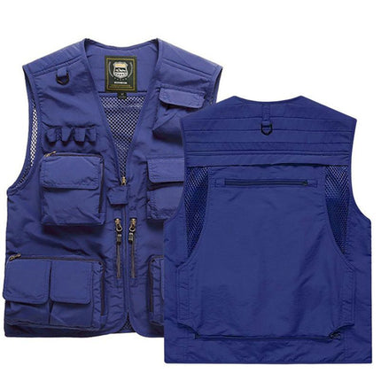 Summer New plus size Multi-pocket Custom Printing LOGO Vest Men's and Women's Vest Outdoor Photography Mountaineering Vest
