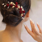 Little rose clip without tassels