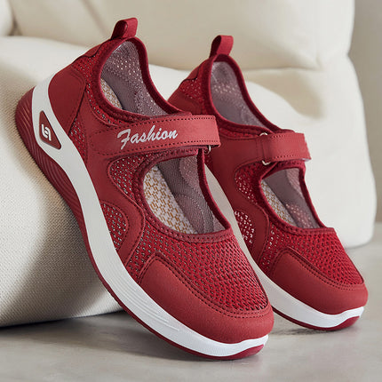 Shoes for Women 2025 Summer New Walking Shoes Mesh Breathable Women's Shoes Middle-Aged and Elderly Mother's Shoes Velcro Flats