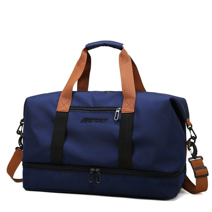 New Style Travel Bag for Women, Waterproof, Large Capacity, Dry and Wet Separation, Gym Bag, Can Be Attached to Trolley, Portable Storage Bag
