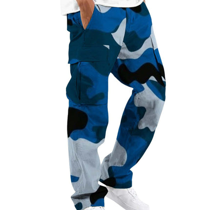 2024 New Men's Camouflage Overalls New Personalized Outdoor Sports Pants Drawstring Pocket Overalls Casual Pants