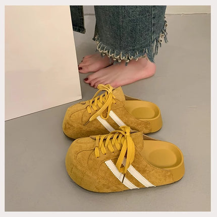 Thick-soled Baotou Half-tow Women's Outwear Birkan Shoes 2025 New Spring and Summer Slip-on Casual German Training Shoes All-match Single-layer Shoes