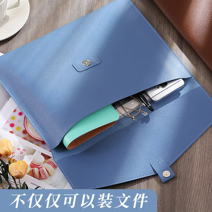 Cross-Border A4 Pebbled Leather Document Bag Business Office Large-Capacity Stationery Bag Contract Information Storage File Bag
