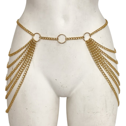 Zhuru Clothing European and American Metal Multi-Layer Chain Tassel Belt Sexy Hot Girl Beach Body Chain T0074