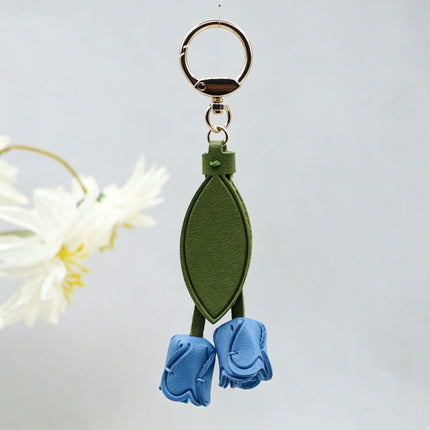 Little red book with tulip keychain cute personality car key bag pendant can be printed logo factory direct sales