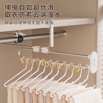 Pull-out trouser rack telescopic slide rail top trouser hanger clothes rail wardrobe built-in pants hanging pants hanging storage wholesale