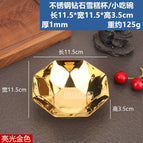 Stainless steel diamond-shaped ice cream cup/snack bowl - polished gold (high-gloss 7k finish)