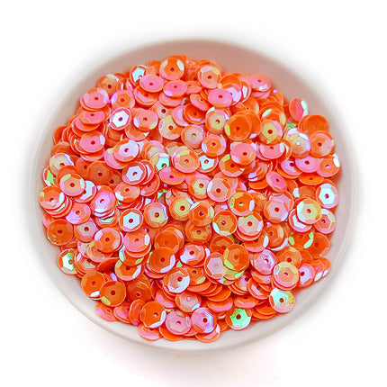6MM round curved surface hole PVC sequins jewelry accessories concave and convex surface wholesale flat bottom hexagonal sewing clothing beads