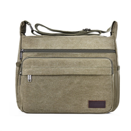 New canvas shoulder messenger bag stall change collection bag kit wear-resistant breathable small bag simple casual bag