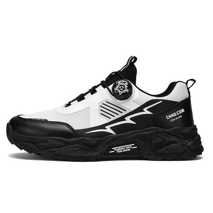 Cross-Border Large Size Summer New Men's Sports Shoes for Fitness and Outdoor Activities, Breathable with Rotating Buckle and Stylish Mesh Design