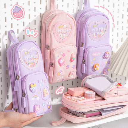 Large-Capacity Pencil Case, High-Quality Appearance, Stationery Bag for Male and Female Students, Junior High School Portable Backpack Pencil Case, Kapibara Ins Style