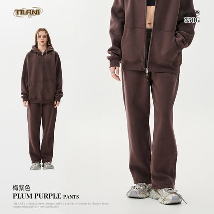 Tilani Men's Autumn and Winter Velvet Thickeneded Hooded Cardigan Sweatshirt Sweatpants American Fashion Brand Youth Hoodie Suit