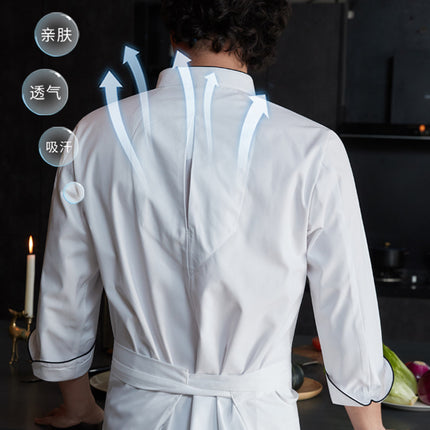 Zhenyao Chef Long Sleeve Work Uniform Hotel Baking Breathable Mesh Button Chef Jacket Men's Chef Uniform