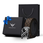 Gun color coffee belt with gift box / 105cm