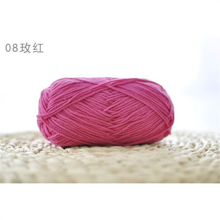 Xuefeier 4-Strand Milk Cotton Wool Ball 4-Strand Combed Cotton Thread Does Not Ball Baby Hand-Knitted DIY Cute Doll