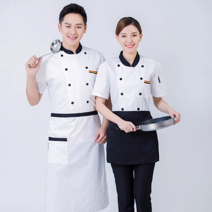 Long-sleeved restaurant canteen back kitchen clothing hotel chef overalls summer hotel short-sleeved chef clothing custom-made