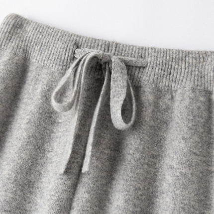 Elegant Cloud Pants Women's Autumn and Winter Wool Pants Outer Wear Thickened Knitted Floor Pants High Waist Dummy Casual Wide Leg Pants