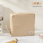 Khaki oxford cloth small travel suitcase pencil case makeup bag