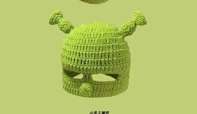 The Same Hat as Piyou, Green Shrek Cartoon, Funny and Cute Strawberry Hood, Knitted Woolen Hat for Winter