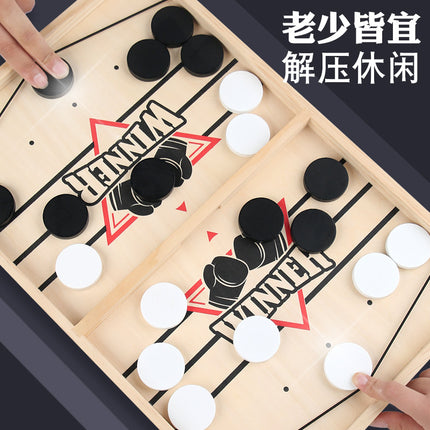 Wooden Bounces Chess Double Battle Ejection Chess Parent-Child Interactive Toys Hand-Eye Coordination Exercise Children's Educational Board Games